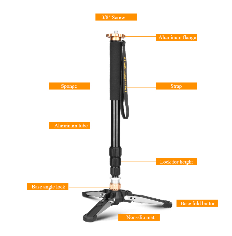 QZSD Q168 162cm 8kg Mini Tripod Baza - 6